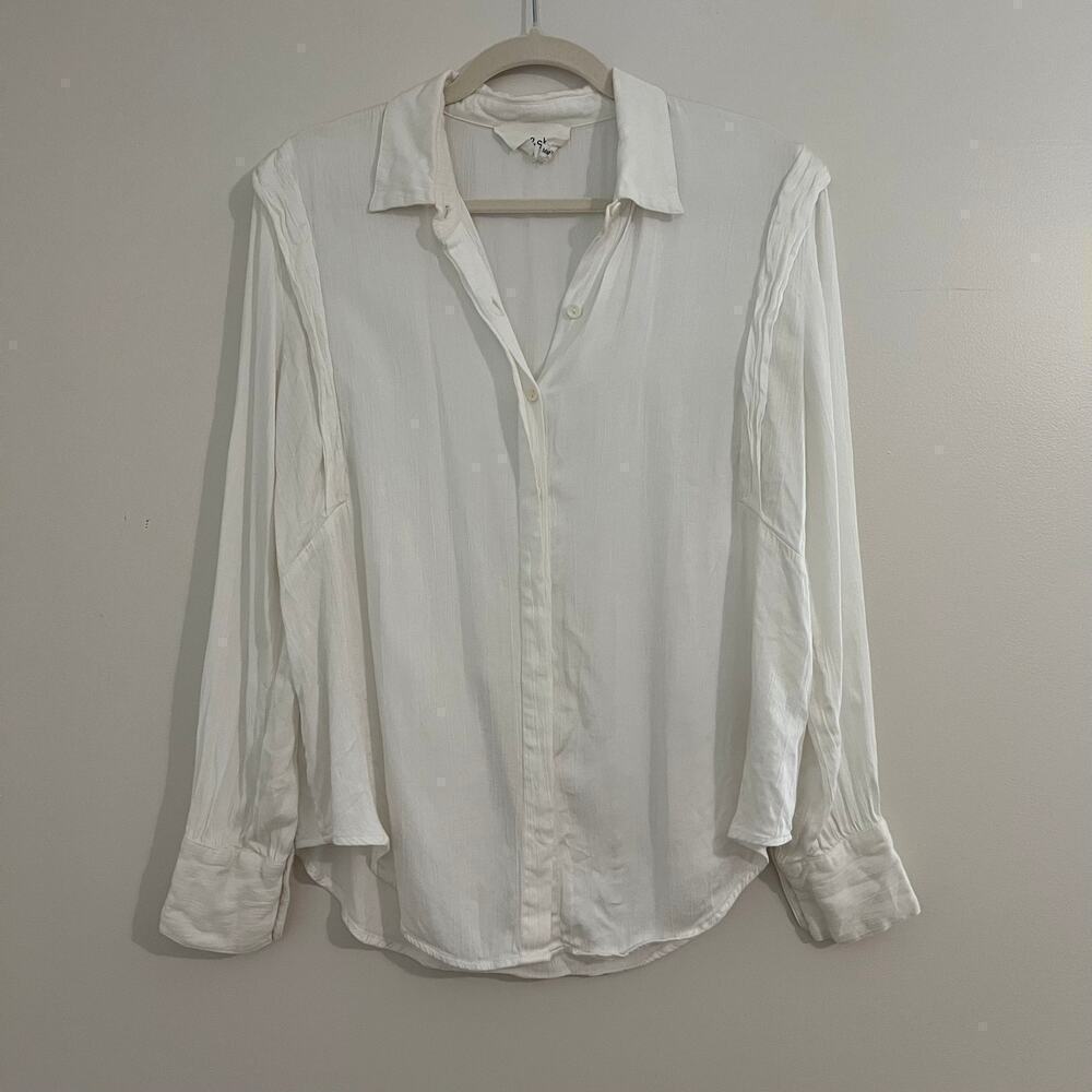 ba&sh White‎ Button Down Lady Shirt Classic Workwear Career Top Size Large